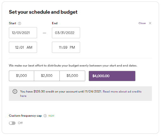 schedule and budget example