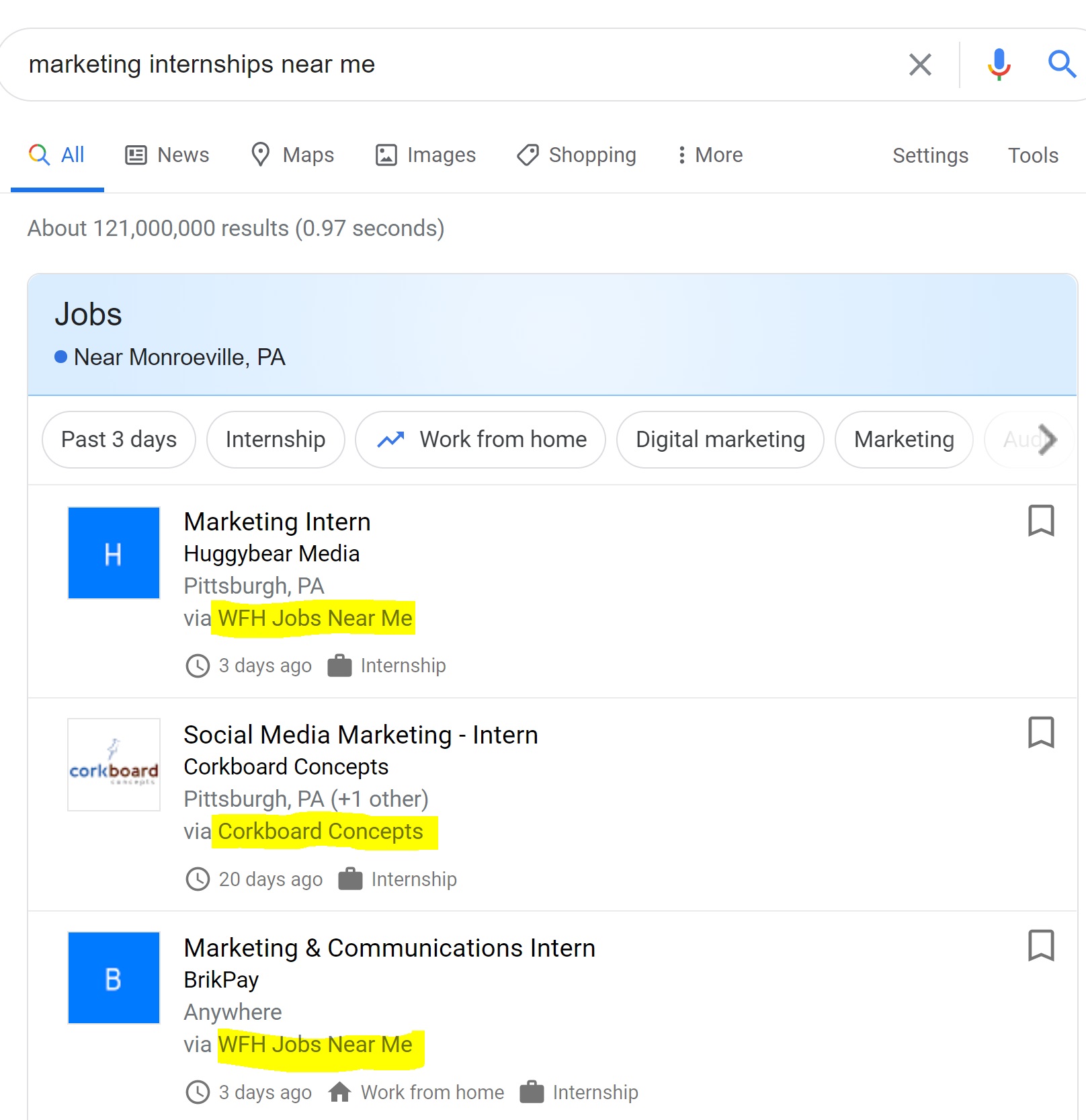 Google Jobs Recruitment Advertising Screenshot