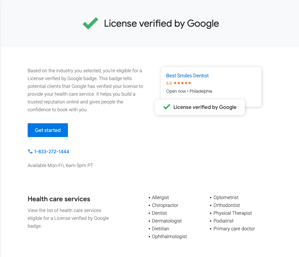 Google Local Service Ads for Health Professionals Licensed Verified