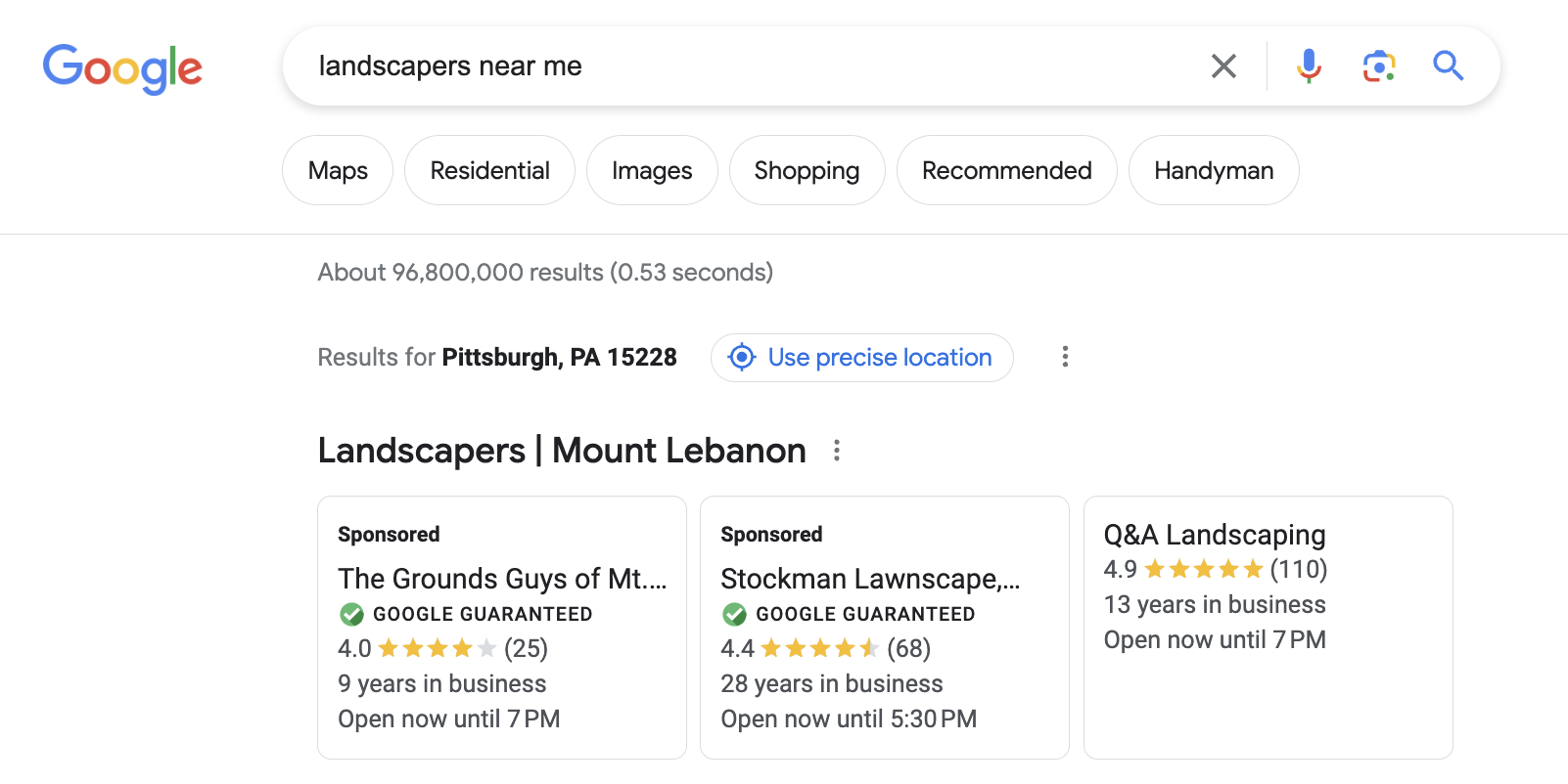 Google Local Service Ads for Landscapers