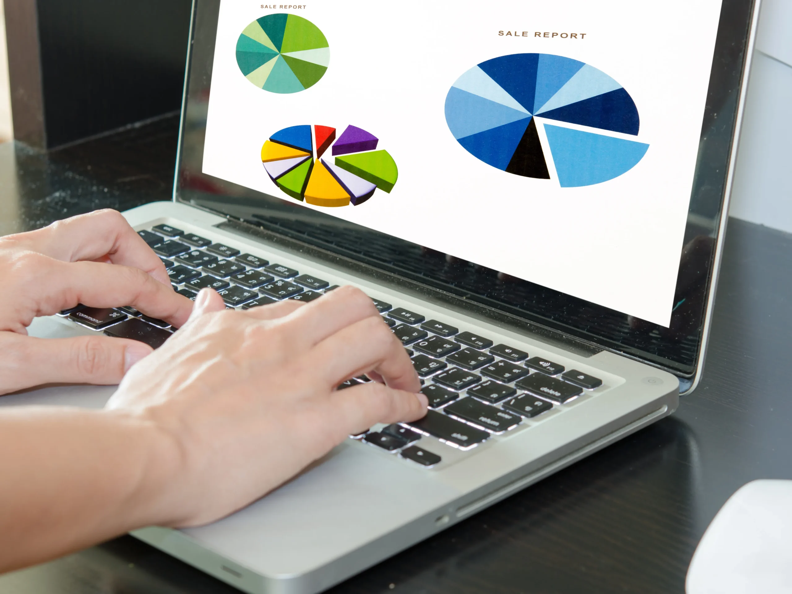 person on laptop analyzing demographic data