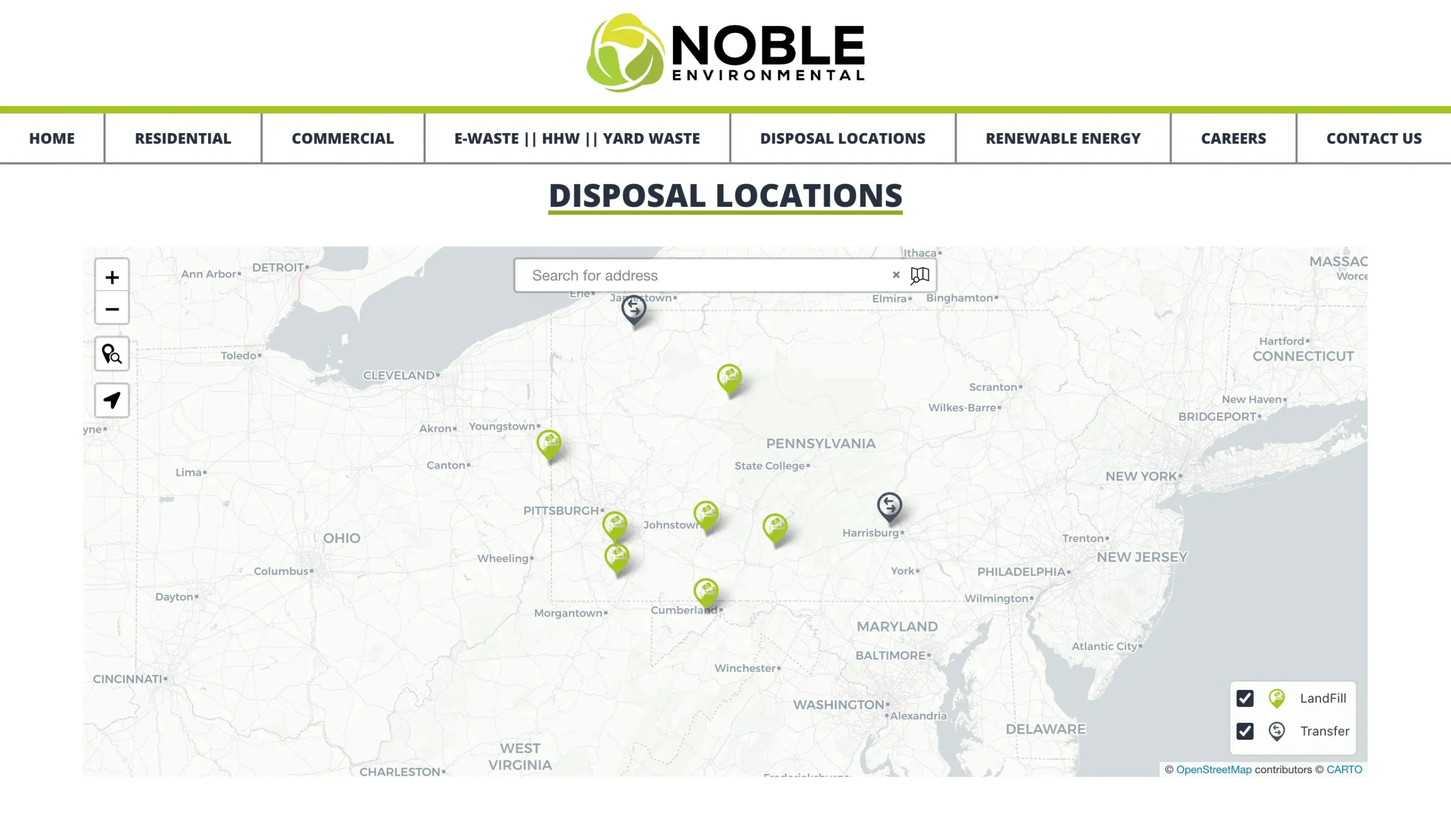 Interactive Web Design Map - Noble Environment map