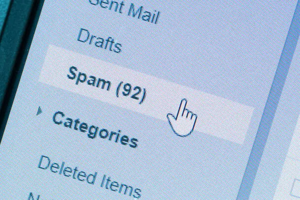 computer screen showing spam folder