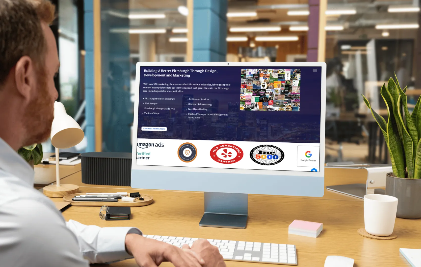 Laptop in office on Corkboard Concepts - Future of SEO with AI