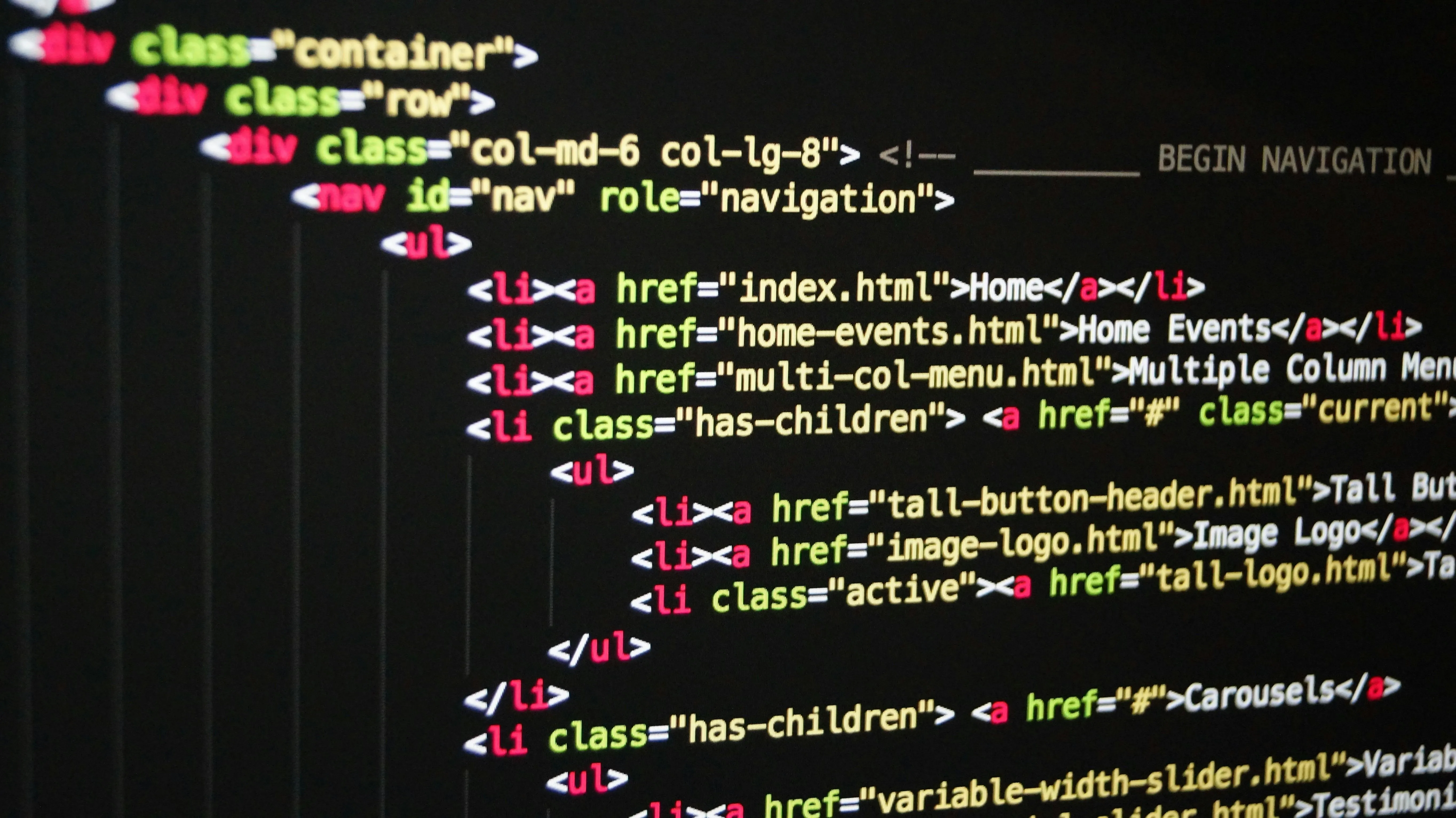 image of code on website: its the foundation of web technologies