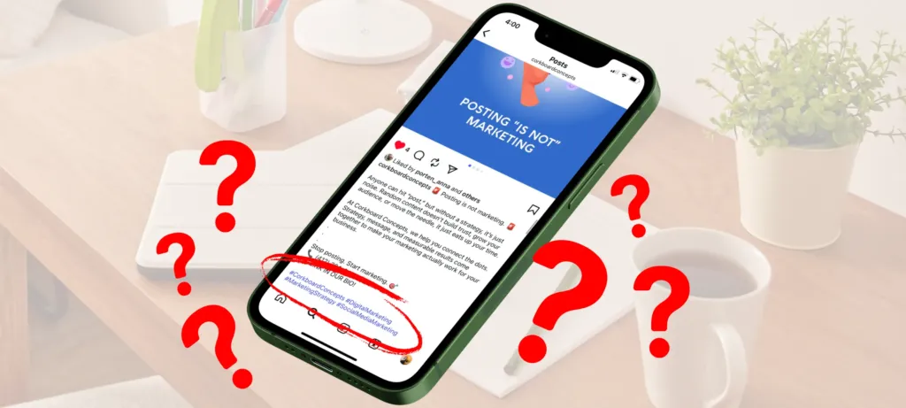 Are Hashtags Still Relevant In 2026? 4 Phone showing social media post asking are hashtags still relevant?